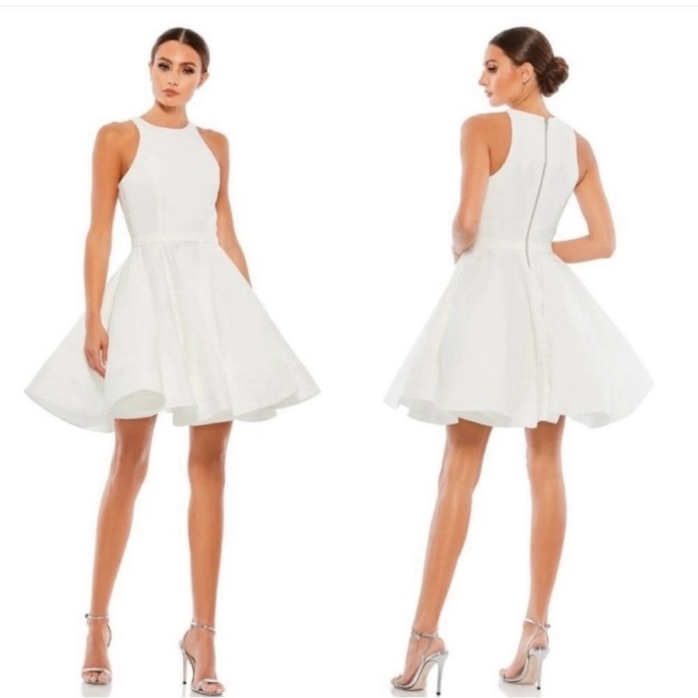 IEENA for MacDuggal White Fit and Flare Dress 8 - Picture 4 of 7